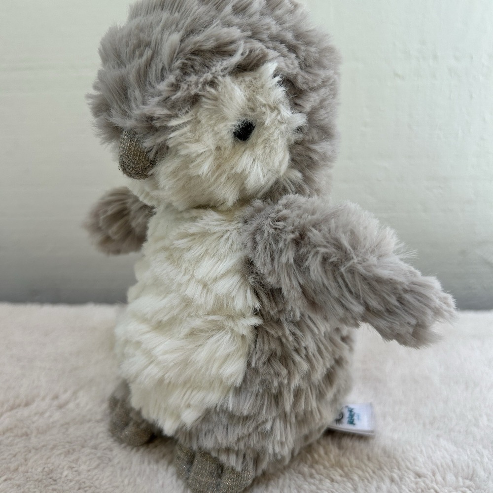 Jellycat Ditzi Penguin NEW Without Tags! Retired Small Soft Gray And White Plush